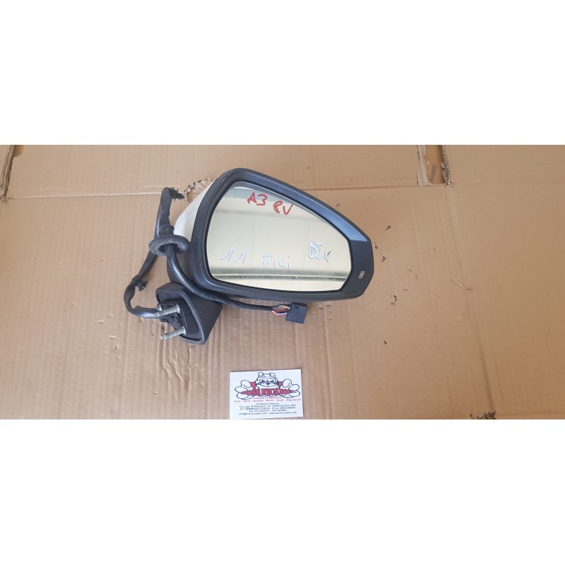 AUDI A3 8V SPECCHIETTO VETRO RETROVISORE ESTERNO LATERALE DESTRO DX 11 FILI