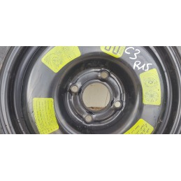 CITROEN C3 2 SERIE RUOTINO RUOTA SCORTA CERCHIO PNEUMATICO DA 15 POLLICI 4x108