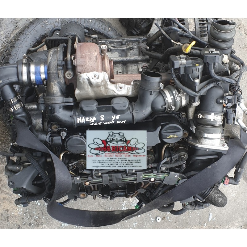 MAZDA 3 MOTORE MONOBLOCCO PISTONI ALBERI TURBINA COMPLETO Y6 1.6D 80kw 110cv
