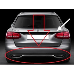 MERCEDES CLASSE C W205 MODANATURA CROMATA REAR BUMPER PARAURTI POST A2058851621