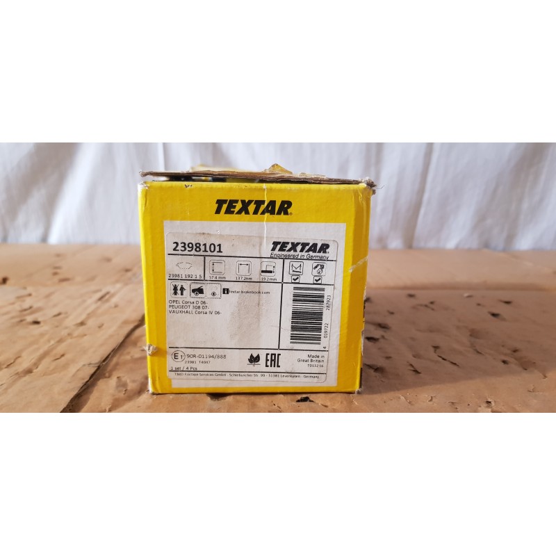 OPEL CORSA D PASTIGLIE PASTICCHE FRENO TEXTAR 2398101 KIT FRENO A DISCO