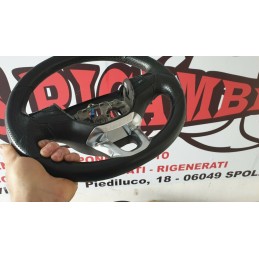 Dettagli su   PEUGEOT 208 VOLANTE IN PELLE CON COMANDI RADIO INSERTI CROMO